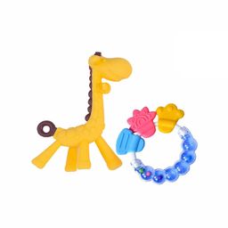 NeonateCare Set Of 2 Yellow & Blue Silicone Teether-31