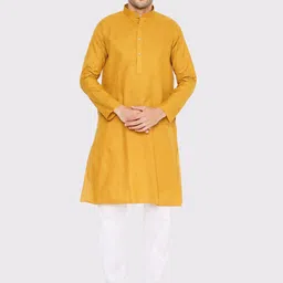 Maharaja Band Collar A-Line Kurta with Pyjamas-picture-58