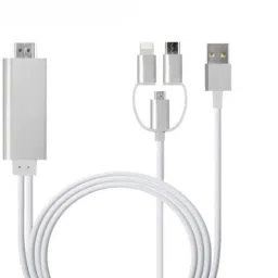 microware TV-out Cable 3 in1 HDMI Adapter Type-C Lightning Micro USB to HDMI, Mirroring Phone to HDTV-12