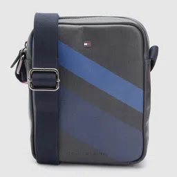 Tommy Hilfiger Men Striped Messenger Leather Bag-22