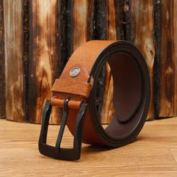 MUTAQINOTI Men Tan Textured Leather Belt-image-101
