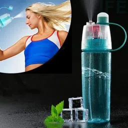 2 In 1 Mist Spray Water Bottle For Cycling, Running, Gym, Hiking, Drinking 600 ml Water Bottle-image-50