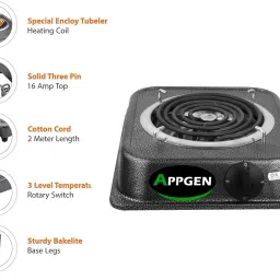 appgen 2000 W Induction Cooktop Push Button image 3