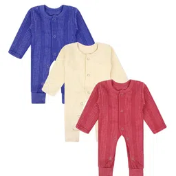Superminis Infants Pack Of 3 Striped Cotton Thermal Romper-image-15