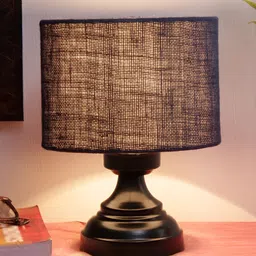 Devansh Blue Iron Cylindrical Shaped Table Lamp-35