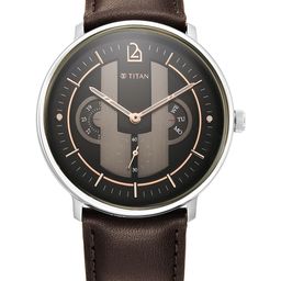 Titan Men Brown Dial & Brown Leather Straps Analogue Watch-26