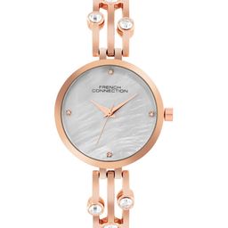French Connection Women Patterned Dial & Stainless Steel Bracelet Style Straps Analogue Watch FCN073SRGM-38