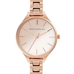French Connection Women Rose Gold-Toned Embellished Dial & Rose Gold Toned Stainless Steel Bracelet Style Watch-53