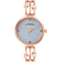 French Connection Women Embellished Dial & Stainless Steel Bracelet Style Straps Analogue Watch FCN073URGM-32