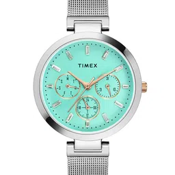 Timex Women Brass Dial & Stainless Steel Bracelet Style Straps Analogue Watch TW000X241-image-81