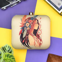 ARTKLIM Woman Portrait Printed Box Clutch-image-74