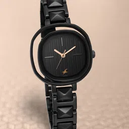 Fastrack Women Black Dial & Stainless Steel Bracelet Style Straps Analogue Watch-6276NM01-Black-image-13