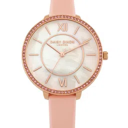 Daisy Dixon Women Embellished Dial & Leather Straps Analogue Watch D DD088PRG-image-4