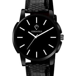 Versatile Men Brass Dial & Black Straps Analogue Watch-Black Men-58