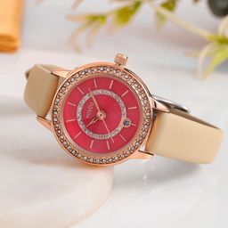 Voylla Women Embellished Dial & Leather Straps Analogue Watch- 8905124490268-image-58