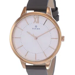 Titan Women Textured Brass Dial & Leather Straps Analogue Watch NN2617WL01-picture-5