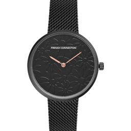 French Connection Women Black Dial & Black Stainless Steel Bracelet Style Straps Analogue Watch FCN00024A-image-85