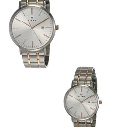 Titan Set Of 2 Dial & Stainless Steel Straps Analogue Watch NP9400294202KM01-image-19