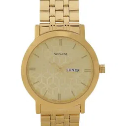 Sonata Men Printed Dial & Stainless Steel Bracelet Style Straps Analogue Watch 77108YM03-image-38