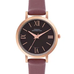 French Connection Women Brown Dial & Brown Leather Straps Analogue Watch FCN00037C-94