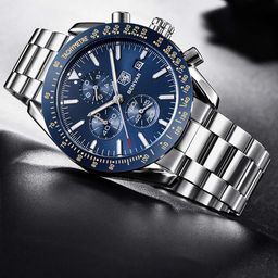 BENYAR Men Blue Dial & Silver Toned Stainless Steel Analogue Watch Ben-5140-image-38