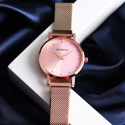 DressBerry Women Pink Dial & Rose Gold-Plated Straps Analogue Watch HOBDB-103-PK-picture-36