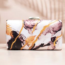 ARTKLIM Leaf Printed Box Clutch-image-94