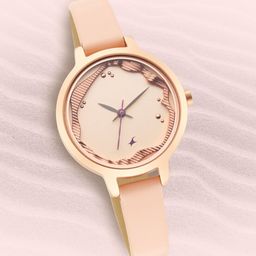 Fastrack Women Beige Brass Dial & Beige Leather Straps Analogue Watch 6260WL02-image-61