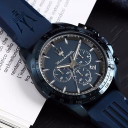 Maserati Men Blue Patterned Dial & Blue Bracelet Style Straps Analogue Watch R8871612042-7