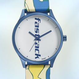 Fastrack Unisex White Aluminium Printed Dial & Blue Straps Analogue Watch 68031AP06-50