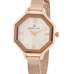 Daniel Klein Women Silver-Toned Dial & Rose Gold Toned Bracelet Straps Analogue Watch-image-64