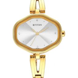 Titan Women Brass Embellished Dial & Stainless Steel Bracelet Style Straps Analogue Watch 2680YM01-picture-29