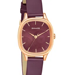 Sonata Women Textured Dial & Leather Straps Analogue Watch- 8173WL01-49