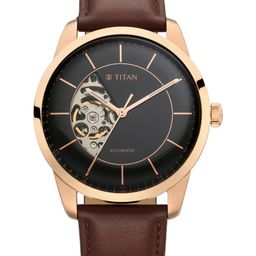 Titan Men Skeleton  Dial & Leather Straps Analogue Watch NQ90126WL02-14