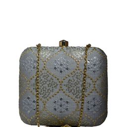 ARTKLIM Embroidered Sequinned Box Clutch-image-55
