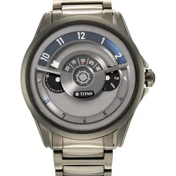 Titan Men Textured Dial & Bracelet Style Stainless Steel Straps Analogue Watch NQ1830QM01-15