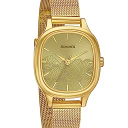 Sonata Women Stainless Steel Bracelet Style Straps Analogue Watch 8173YM02-image-11