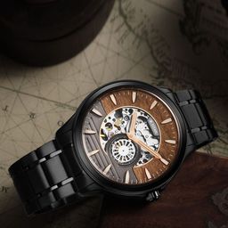 Titan Men Skeleton Dial & Stainless Steel Bracelet Style Straps Analogue Watch NQ1793KM04-14