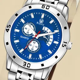 Septem Men Blue Patterned Dial & Silver Toned Stainless Steel Bracelet Style Straps  Watch-11