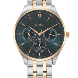 Titan Men Blue Dial & Stainless Steel Bracelet Style Straps Analogue Watch 90127KM02-39