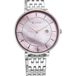 Titan Women Mother of Pearl Dial & Stainless Steel Bracelet Style Straps Analogue Watch 2673SM02-image-37