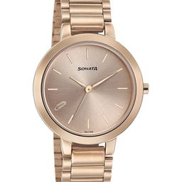 Sonata Women Textured Stainless Steel Bracelet Style Straps Analogue Watch NP8141WM01-image-39