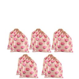 Kuber Industries Set of 10 Lotus Printed Potli Bags-image-66