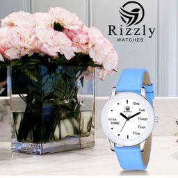 Septem Women White Printed Dial & Neon Blue Leather Straps Analogue Watch SP-117.L-image-22