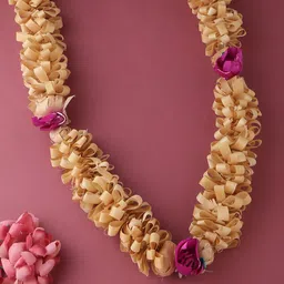 RDK Beige Colored Handcrafted Processed Sandalwood Garland Pooja Essentials-6