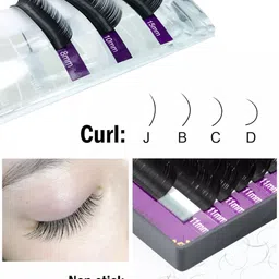 NAGARAKU Women Black Individual 16 Rows D Curl Mix Tray Eye Lashes-30