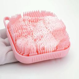 Getmecraft Exfoliating Silicone Bath Brush & Body Scrubber - Pink-49