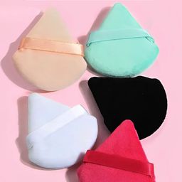 MATRA Set Of 2 Round & Triangle Powder Puffs With Strap image 2