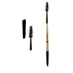 KINDED 2 in 1 Natural Wooden Handle Mascara & Angular Makeup Brush image 1