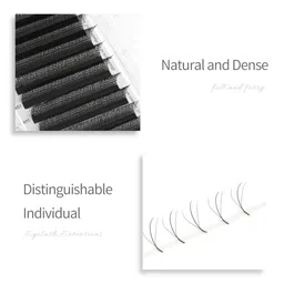 NAGARAKU Black 12 Rows W Shape 3D Two-Core Volume Eyelash Extensions - Curl D - 0.07/12 image 4
